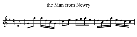 the Man from Newry - staff notation
