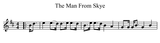 The Man From Skye - staff notation