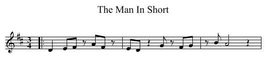 The Man In Short - staff notation