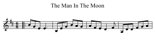 The Man In The Moon - staff notation