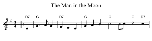 The Man in the Moon - staff notation