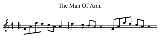 The Man Of Aran - staff notation