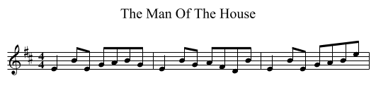 The Man Of The House - staff notation