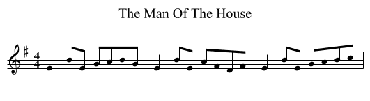 The Man Of The House - staff notation