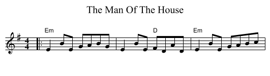 The Man Of The House - staff notation