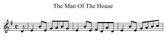The Man Of The House - staff notation