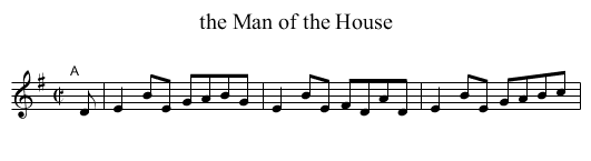 the Man of the House - staff notation