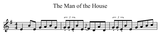 The Man of the House - staff notation