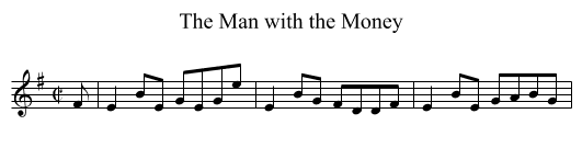The Man with the Money - staff notation