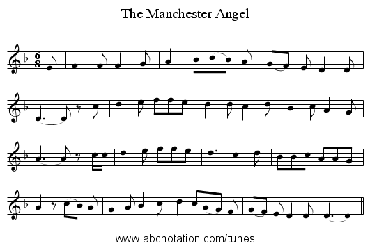 The Manchester Angel - staff notation
