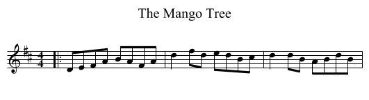 The Mango Tree - staff notation
