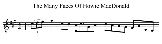 The Many Faces Of Howie MacDonald - staff notation