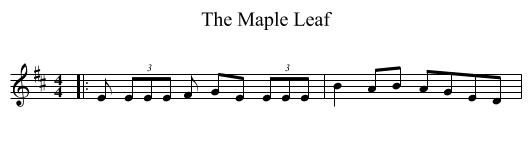 The Maple Leaf - staff notation