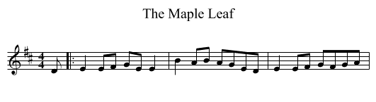 The Maple Leaf - staff notation
