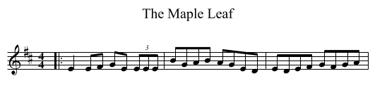 The Maple Leaf - staff notation