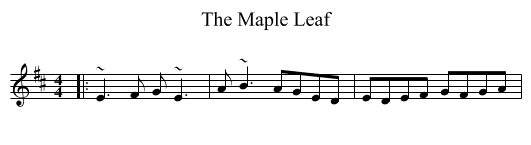 The Maple Leaf - staff notation