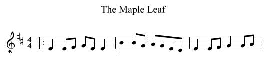 The Maple Leaf - staff notation