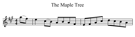 The Maple Tree - staff notation