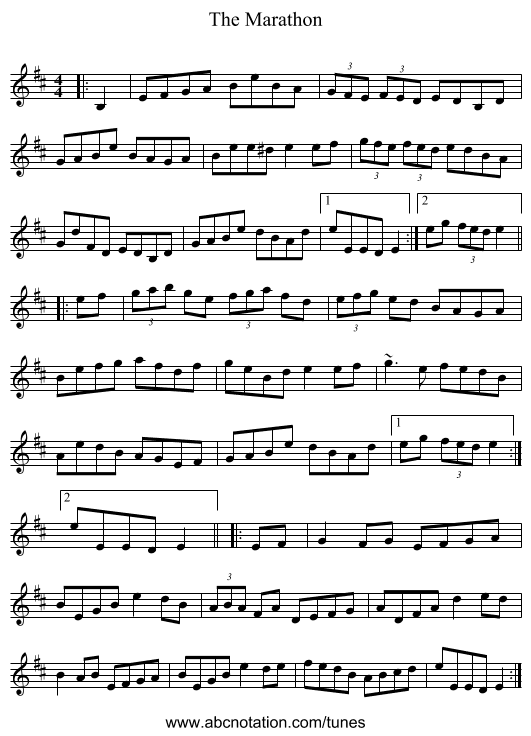 The Marathon - staff notation