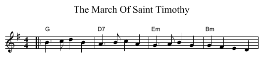 The March Of Saint Timothy - staff notation