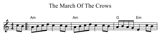 The March Of The Crows - staff notation
