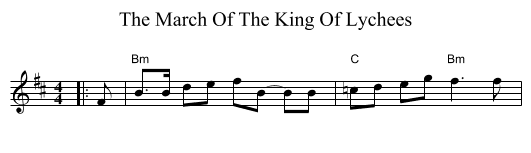 The March Of The King Of Lychees - staff notation