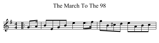 The March To The 98 - staff notation