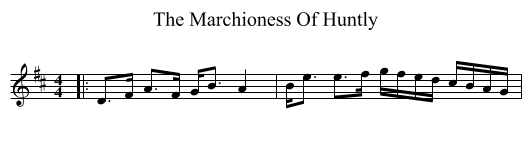 The Marchioness Of Huntly - staff notation