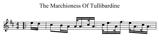 The Marchioness Of Tullibardine - staff notation
