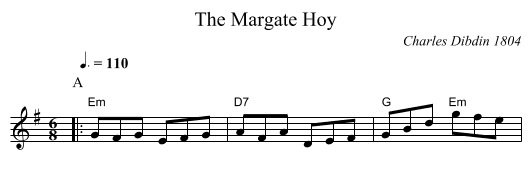 The Margate Hoy - staff notation