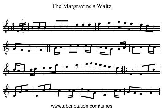 The Margravine's Waltz - staff notation