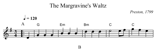 The Margravine's Waltz - staff notation