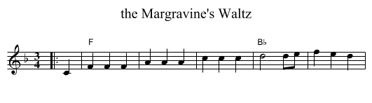the Margravine's Waltz - staff notation