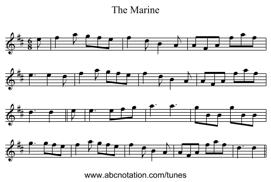 The Marine - staff notation