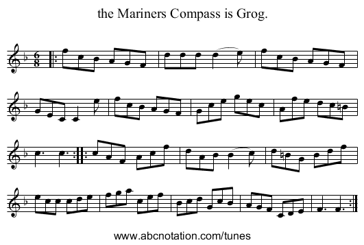 the Mariners Compass is Grog. - staff notation