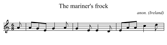 The mariner's frock - staff notation