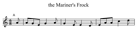 the Mariner's Frock - staff notation