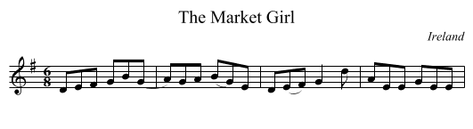 The Market Girl - staff notation