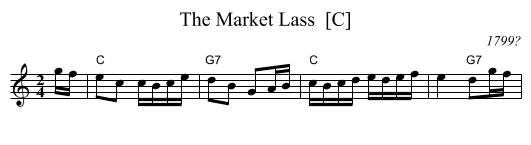The Market Lass  [C] - staff notation