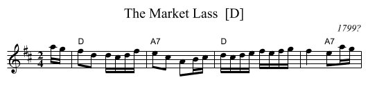 The Market Lass  [D] - staff notation