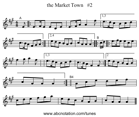 the Market Town #2 - staff notation