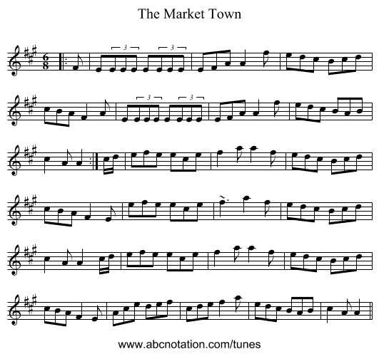 The Market Town - staff notation