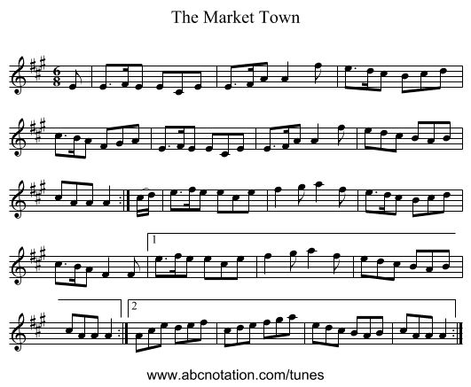 The Market Town - staff notation
