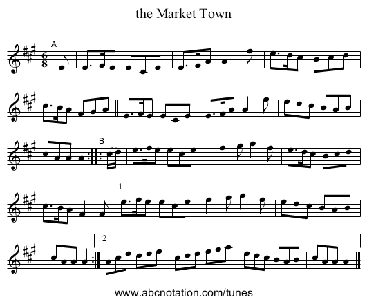 the Market Town - staff notation