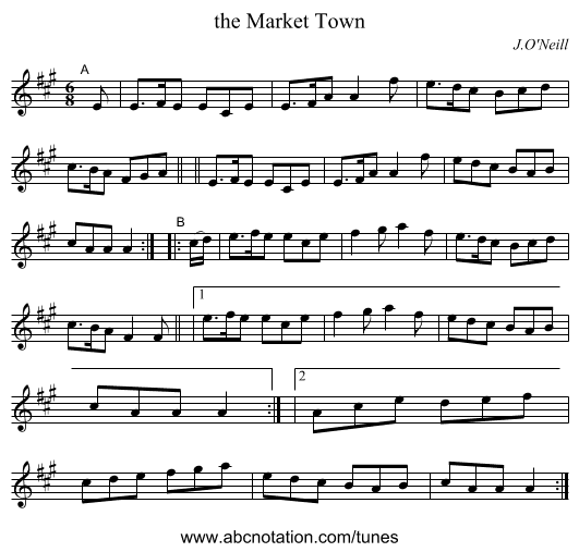 the Market Town - staff notation
