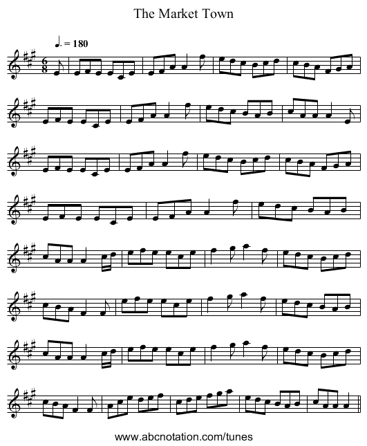 The Market Town - staff notation