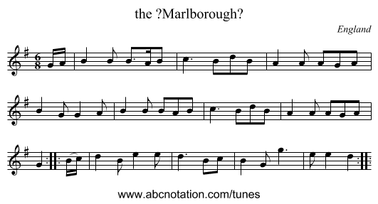 the ?Marlborough? - staff notation