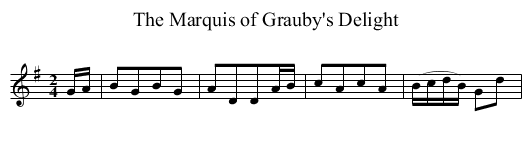The Marquis of Grauby's Delight - staff notation