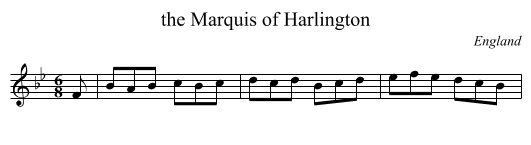 the Marquis of Harlington - staff notation