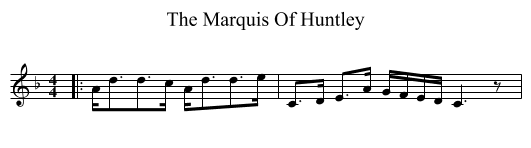 The Marquis Of Huntley - staff notation